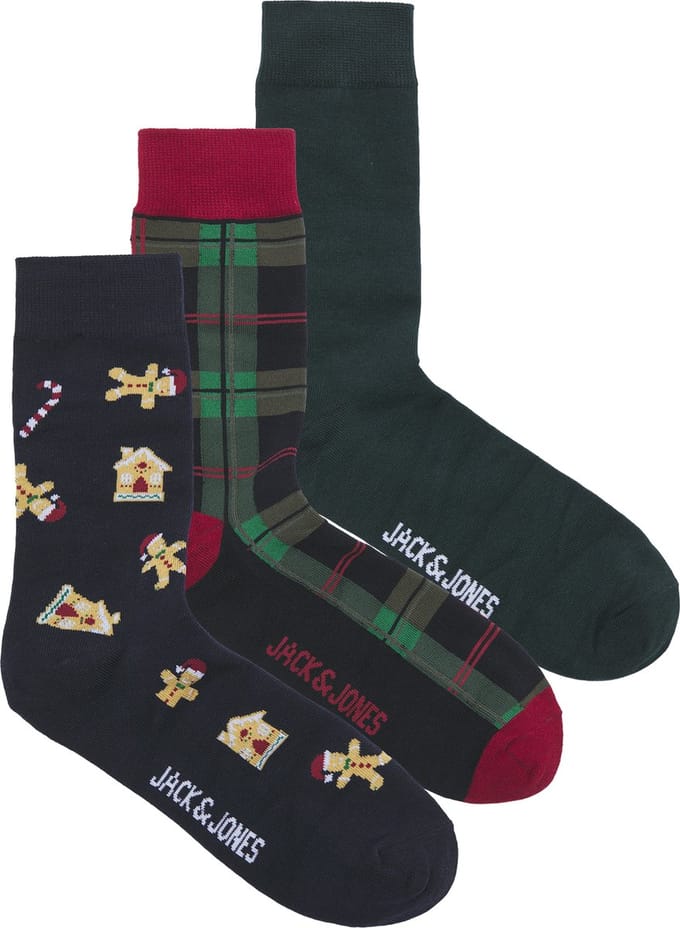 Jack&Jones Heren Jacxmas Check Sokken Giftbox Inkwell