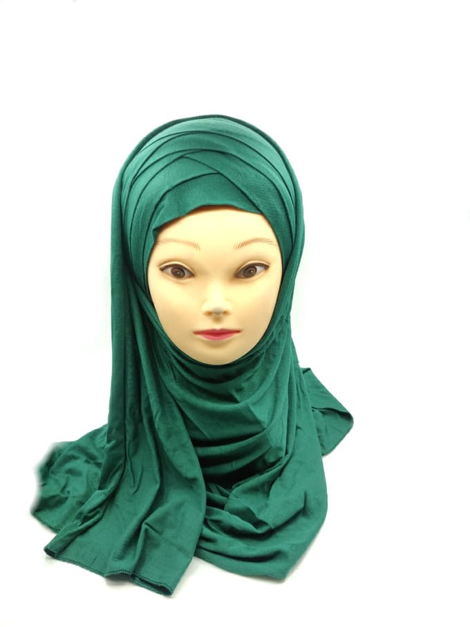 Elagante groene hoofddoek, Mooie hijab.