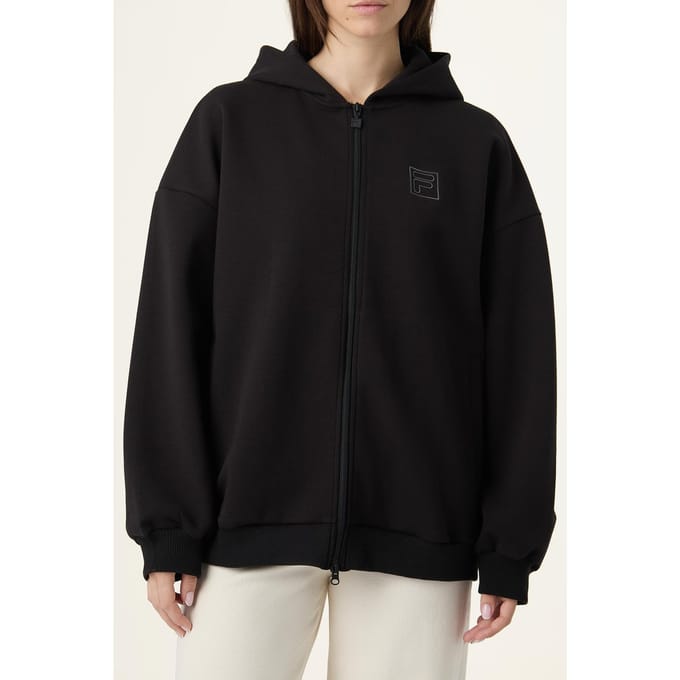 FILA Pagano Oversized Zip Hoodie Black Größe: M | Leichte Jacken Outlet | Damen | Schwarz