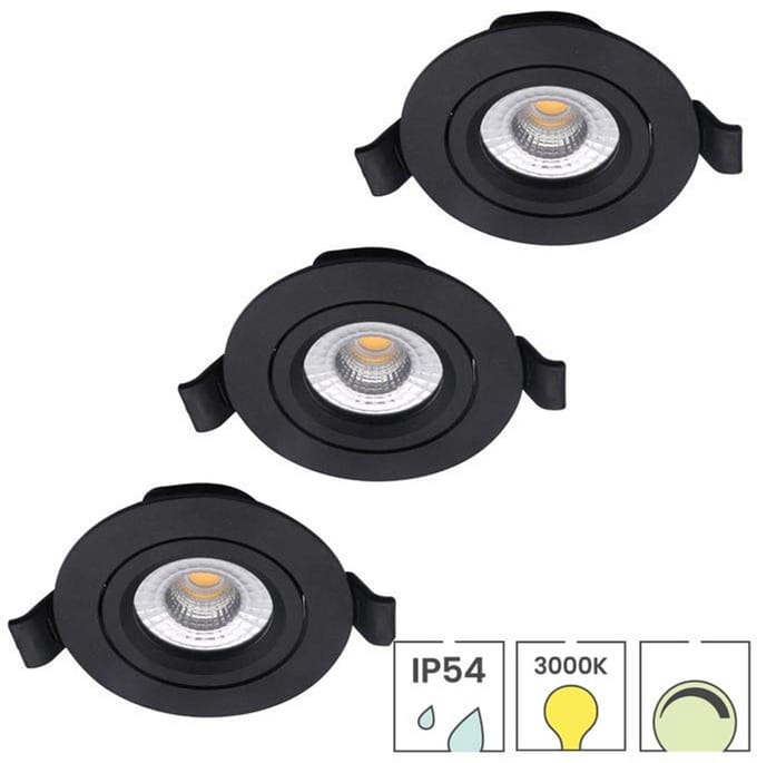Lybardo - Lage Inbouwspots - 3-pack - 5W - Dimbaar - Waterdicht - Spotjes Inbouw