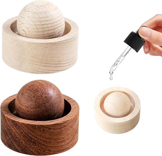 Natuurlijke houten diffusorbal voor aromatherapie, geurverspreiding en ontspanning