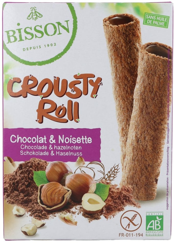Bisson Crousty roll choco hazelnoot 125 gram