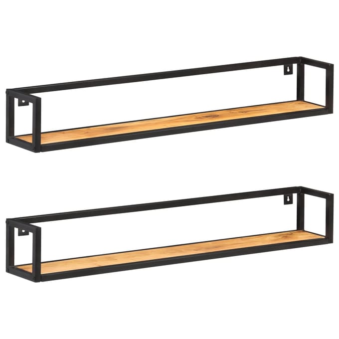 vidaXL - Wandschappen - 2 - st - 120 - cm - massief - acaciahout