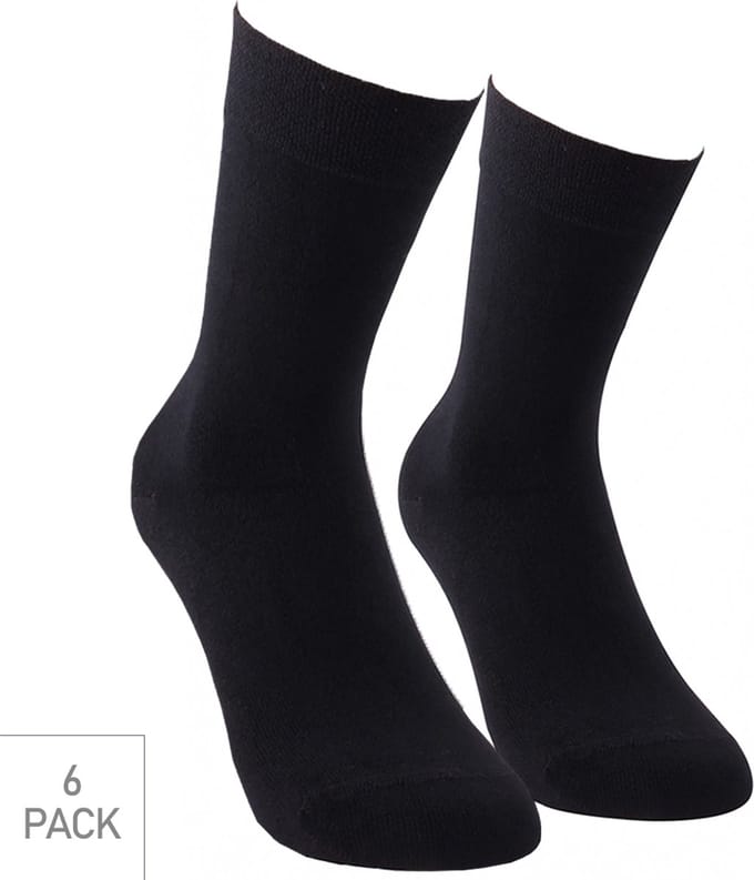 Boru Bamboo - 6-Pack - Nette Sokken - Bamboe - Naadloos - Heren / Dames - zwart - 46-47 - 2301