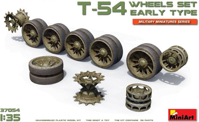 Miniart - T-54 Wheels Set. Early Type (Min37054) - modelbouwsets, hobbybouwspeelgoed voor kinderen, modelverf en accessoires