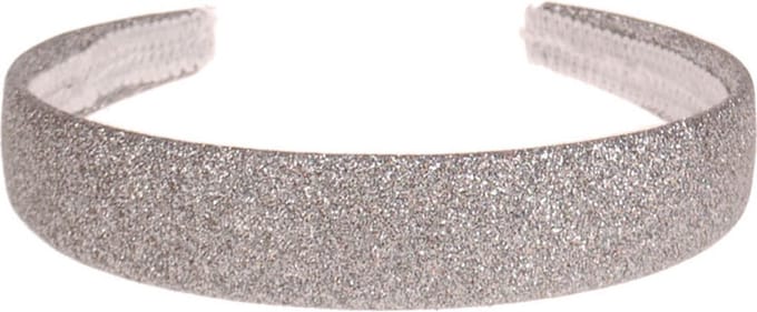 Diadeem Kindermaat Zilverkleurige Glitters - Breedte 2,5cm