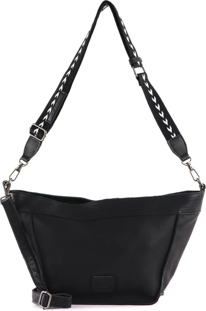 FREDsBRUDER Leren Schoudertas Stines Shoulderbag Black Zwart