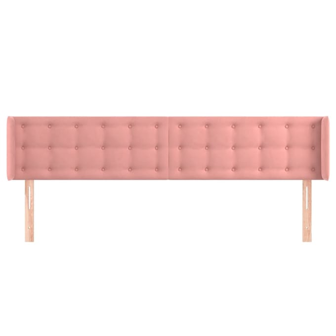 vidaXL - Hoofdbord - met - randen - 183x16x78/88 - cm - fluweel - roze