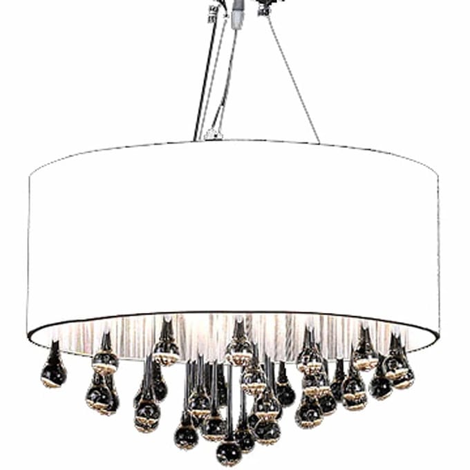 vidaXL - Kroonlucht - met - 85 - kristallen - wit