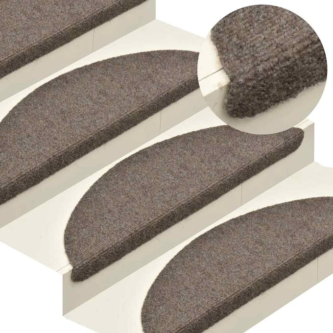 vidaXL - Trapmatten - Zelfklevend - 10 - st - 65x21x4 - cm - Beige - Halfrond - Groot