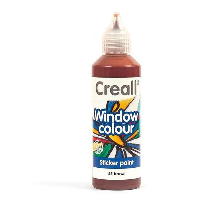 Herpositioneerbare verf voor ramen Creall Glass 80 ml - bruin bruin
