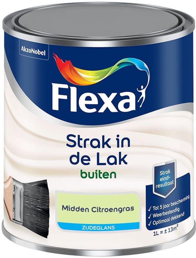 Flexa - Strak In De Lak Buitenlak Zijdeglans - Midden Citroengras - Mengverf - 1 L