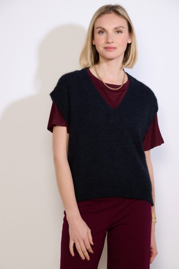 LolaLiza Trui N Sleevi 04007196 2723 Navy Basic Dames Maat - S
