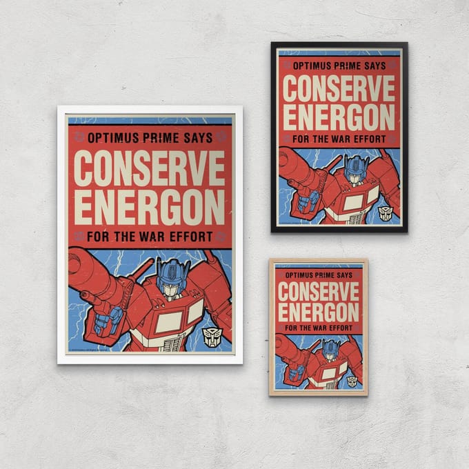 Transformers Conserve Energon Poster Art Print - A4 - White Frame
