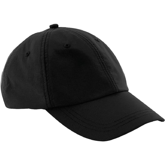 Beechfield Unisex Outdoor Waterdichte 6 Panel Baseball Cap (Zwart)