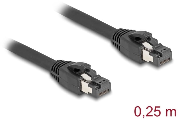 Delock RJ45 Network Cable Cat.8.1 S/FTP 25 cm up to 40 Gbps black
