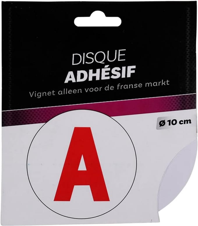 Ronde "A" sticker voor beginners in het verkeer Frankrijk