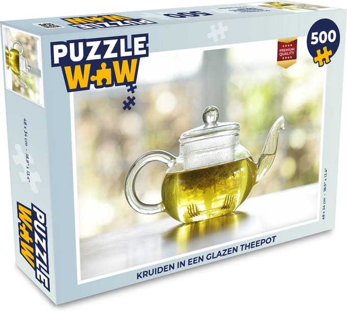 Puzzel Kruiden in een glazen theepot - Legpuzzel - Puzzel 500 stukjes