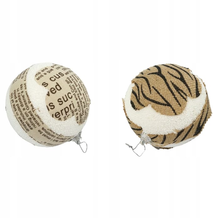 Rustieke Kerstballen Set van 2 - 10cm - Onbreekbaar