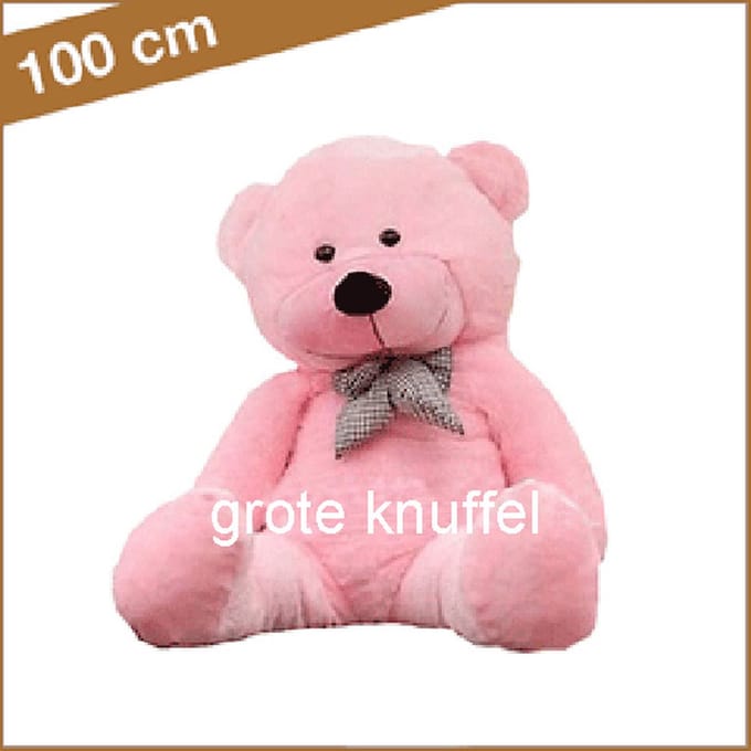 Grote knuffelbeer - Roze knuffelbeer - Lekker zacht - Groot formaat
