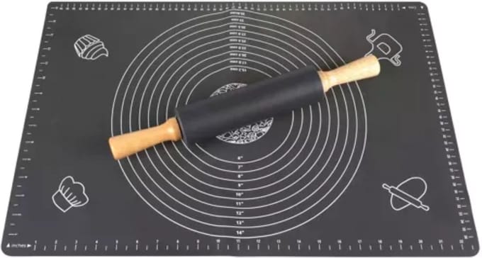 Ruhhy Siliconen Bakmat en Deegroller Set - Bakgemak en Precisie