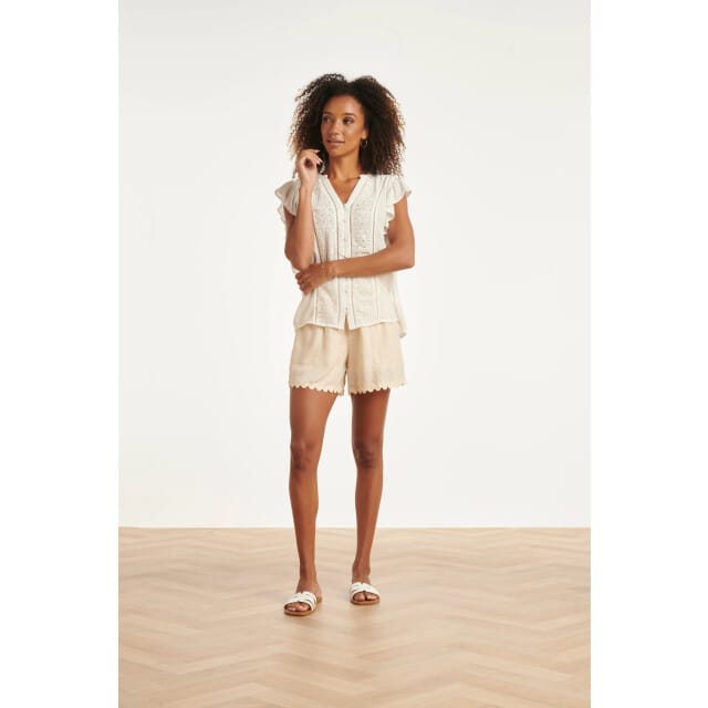 Smashed Lemon Blouse met broderie en ruffle mouwen |