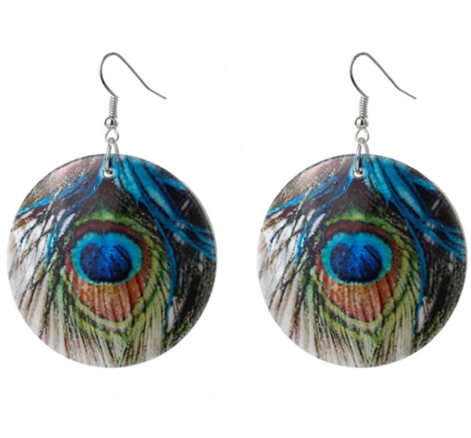 Zilveren Pauw lange oorbellen- schelp - Charme Bijoux