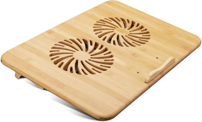 Laptop Koeler Bamboe - Laptop Stand - Notebook Koelen - Ergonomisch Ontwerp - 42 x 28 x 5.5 cm - Natuurlijk