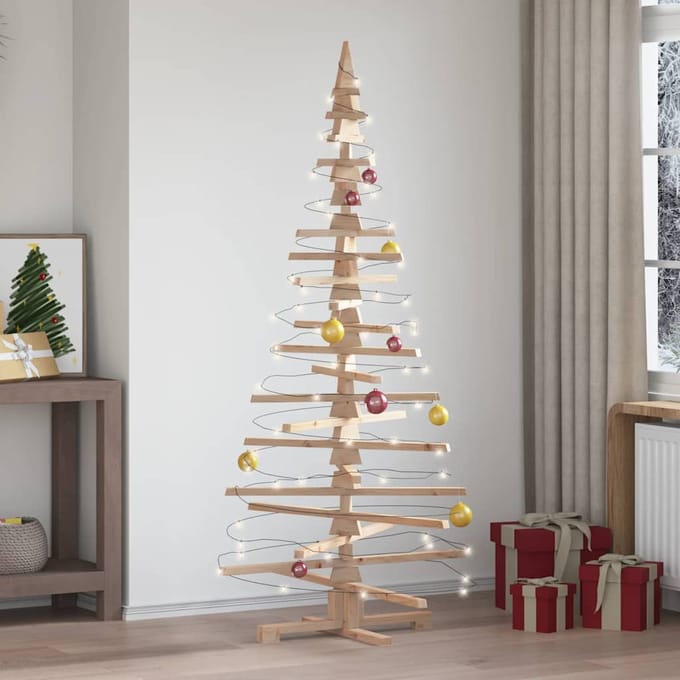 vidaXL - Kerstdecoratie - kerstboom - 180 - cm - massief - grenenhout