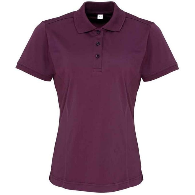 Premier Dames/Dames Coolchecker Poloshirt (Aubergine)