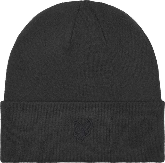 Lyle & Scott Tonal eagle beanie - jet black