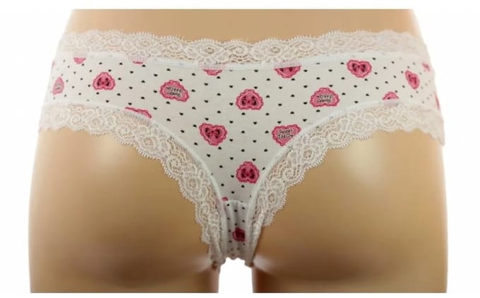J&C string /hipster katoen Hart - Wit / XL