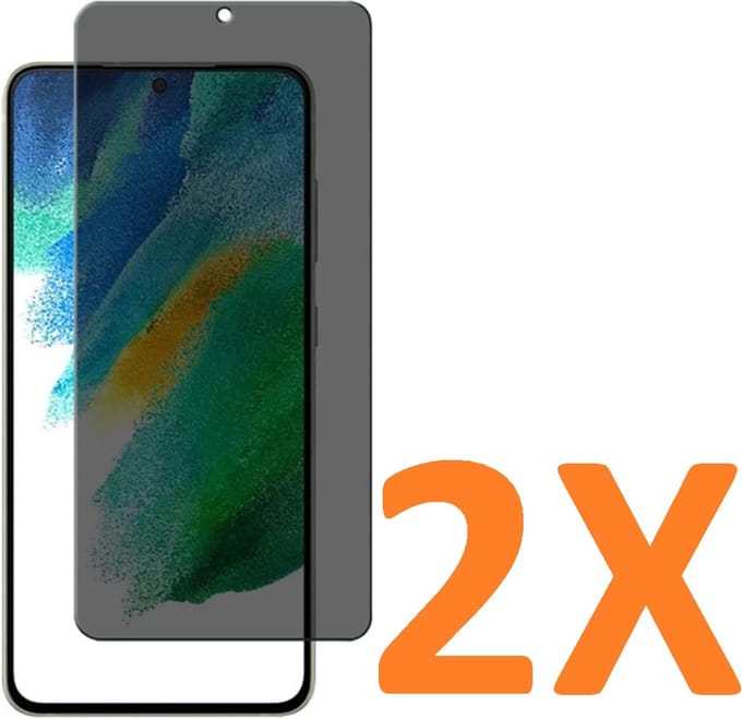 Screenprotector Glas - Privacy Tempered Glass Screen Protector Anti-Spy - 2x Geschikt voor: Samsung Galaxy S21FE