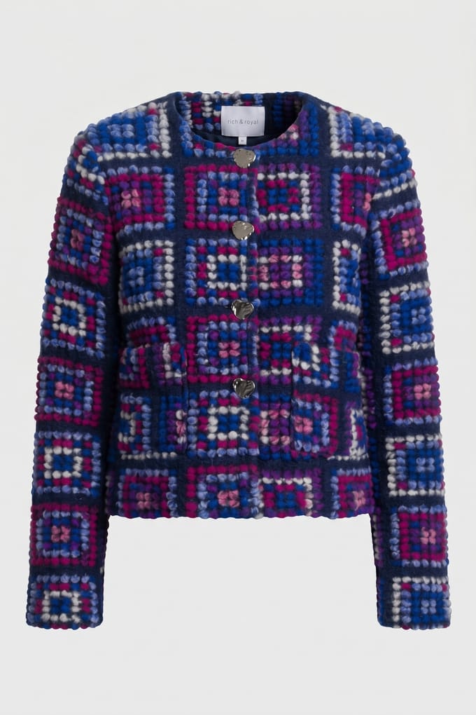 Rich & Royal Bouclé Jacket Midnight Blue Taglia: M | Giacche corte Outlet | Donna | Blu