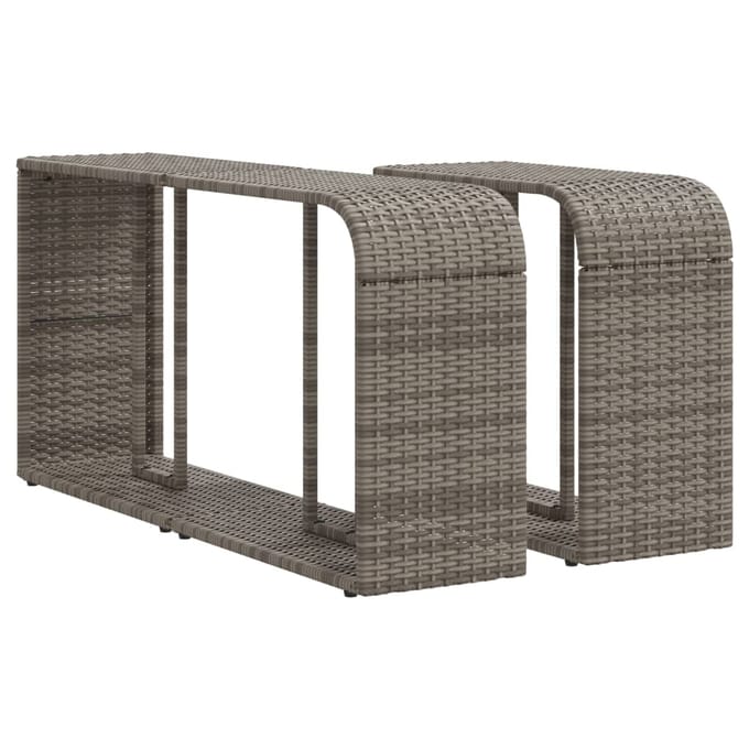 vidaXL - Opbergschappen - 2 - st - poly - rattan - grijs