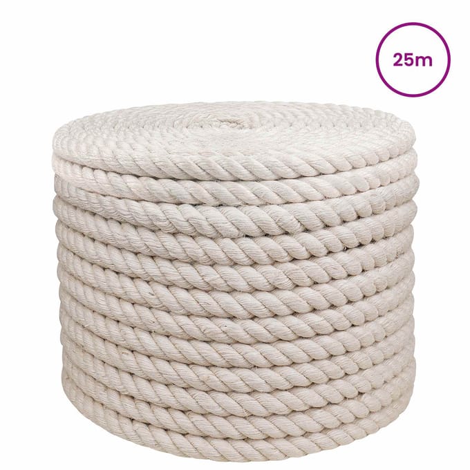 vidaXL - Jute - Touw - 24 - mm - Wit - 100% - Tossa - jute