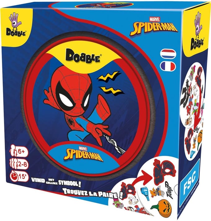 Asmodee Dobble Spiderman kaartspel - Spel voor het hele gezin.