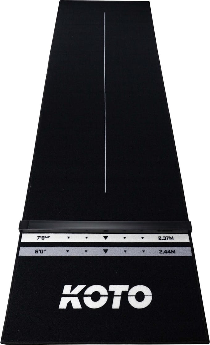 KOTO - Oche Carpet Checkout - Dartmat - Zwart -285 x 80 cm + Oche Score Indicator - Antislip