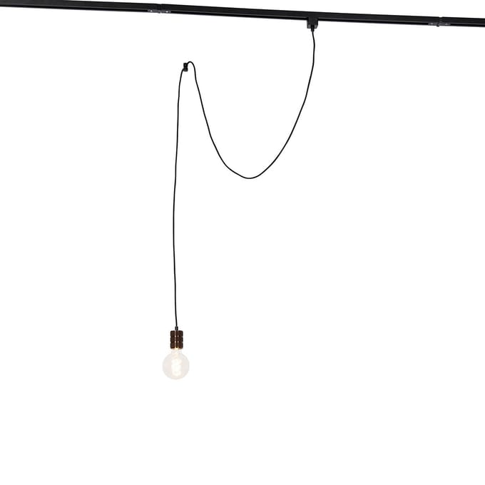 QAZQA Hanglamp met rail ophanging donkerbrons - Cavalux