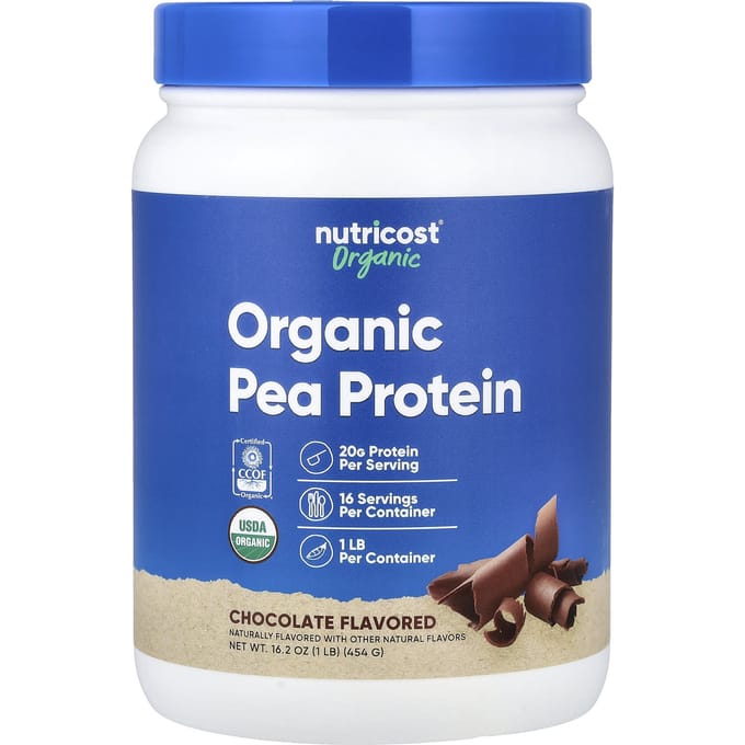 Nutricost, Biologisch Erwtenproteïne, Chocolade, 1 lb (454 gr)