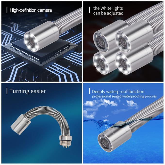 17mm Pijp Rioleringsinspectiecamera Waterdichte Afvoerleidinginspectie Vervangingscamera met zilver