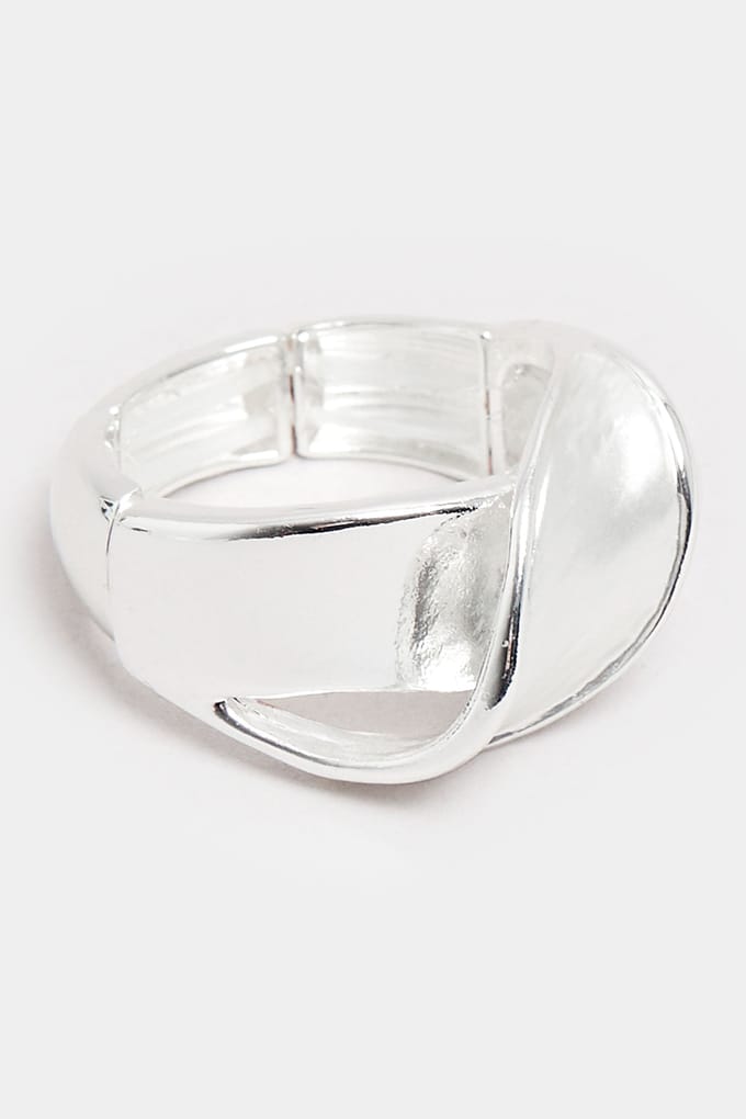 Yours Stretch Ring Met Gedraaid Ontwerp In Zilversize One Size