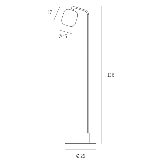Casablanca Murea vloerlamp, frame gebogen
