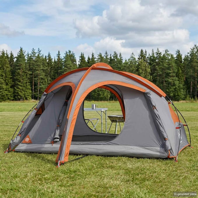 vidaXL - Trekkingtent - met - regenkap, - waterbestendig - 2-persoons