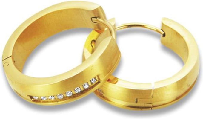 Amanto Oorbellen Diara G - Staal Goudkleurig - Mat - ∅20mm