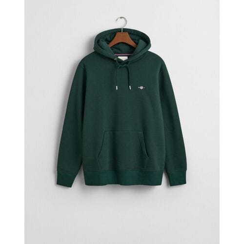 Gant Trui Shield Hoodie Subtle Logo Tartan Green / male