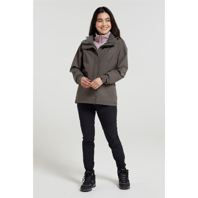 Mountain Warehouse Dames/Dames Thunderstorm II 3 in 1 Waterdichte Jas (Kaki Groen)