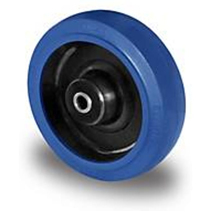 CASCOO inbouwwiel R4F1, met wiel ø 80 mm x B 35 mm, polyamide velg, elastisch loopvlak, blauw, rollager, tot 150 kg