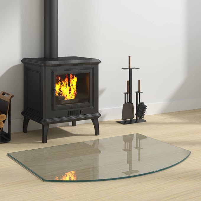 vidaXL - Glazen - haardplaat - Doorzichtig - 80 - x - 60 - cm - Glas