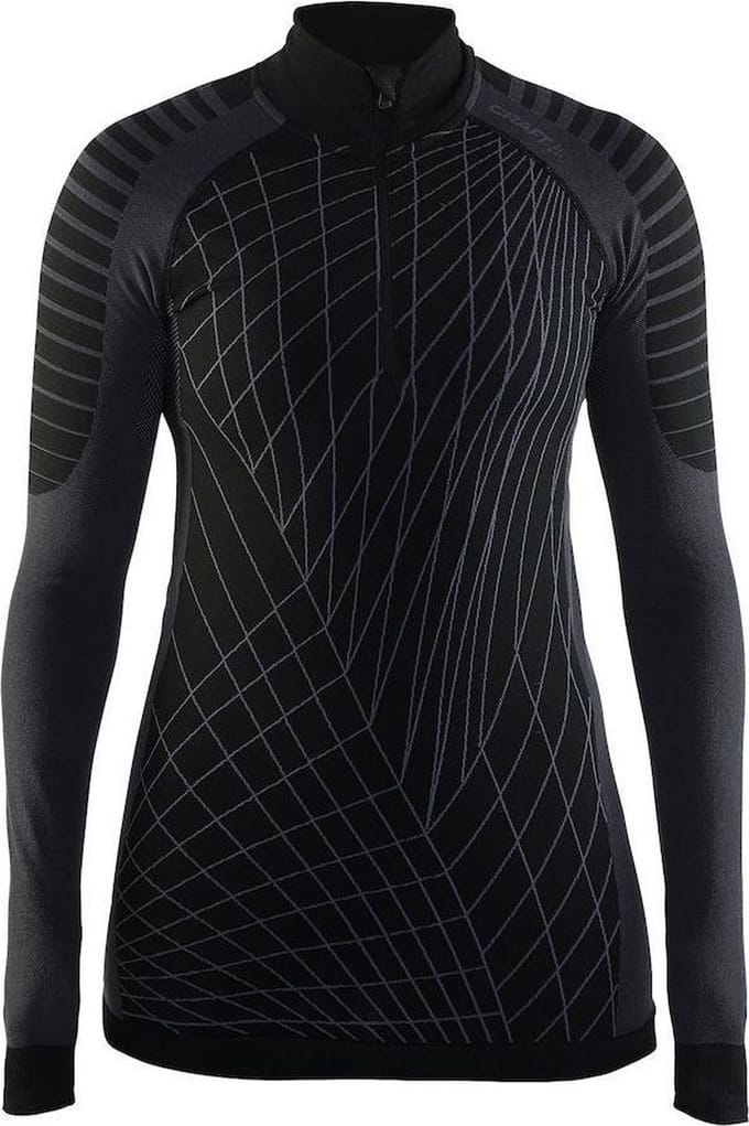 Craft Active Intensity Zip W 1905334 - Sportshirt - Black/Granite - Dames - Maat M